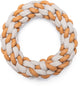 Anello per corda dentale per cuccioli Beeztees Mik - giocattolo per cani - cotone tpr - beige marrone - 14x14x3,2 cm