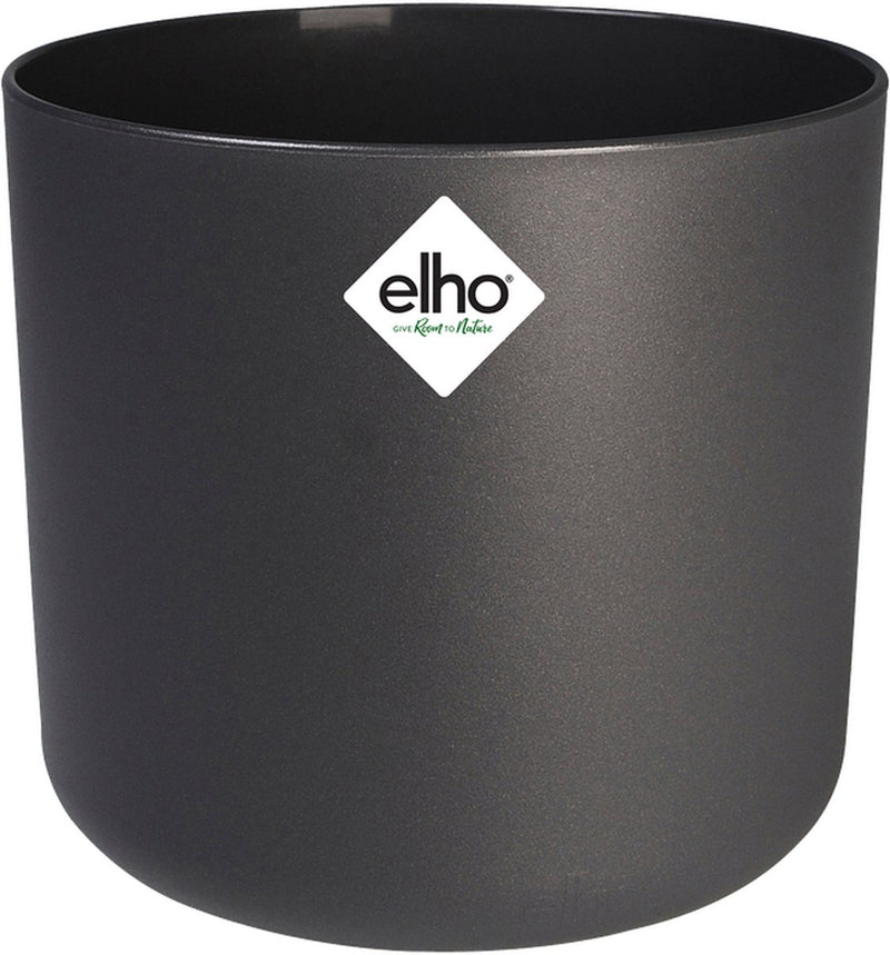 Elho b.for soft round 14 - macetero de interior - 100% plástico reciclado - ø 13,8 x h 12,5 cm - antracita