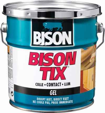 Bison tix® lattina 2,5 l. adesivo a contatto universale a forma di gel, super forte, resistente all'umidità, al gelo, da -40°C a +70°C, facile da usare, per innumerevoli riparazioni