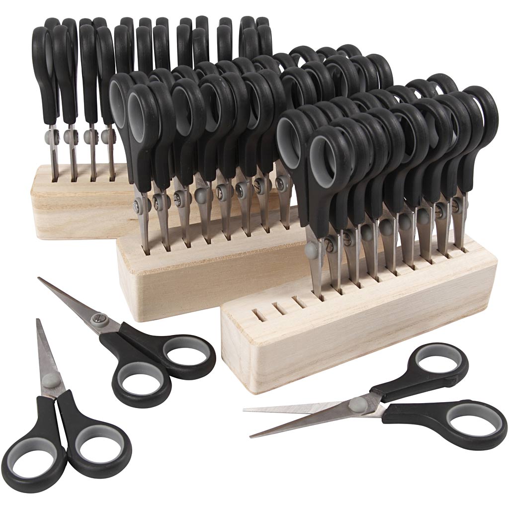 Tijeras para niños Creativ company, L: 14 cm, diestros, negro, 1 juego