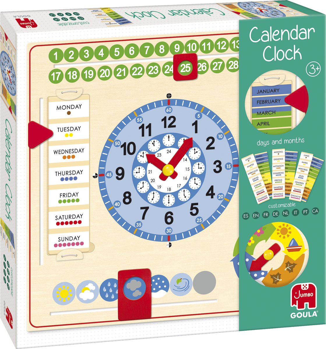 Reloj calendario goula jumbo (cuadrado)