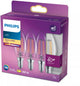 Philips led lamp - kaarslamp met e14 fitting - warmwit licht: 2700k - 40w - helder glas - 3-pack