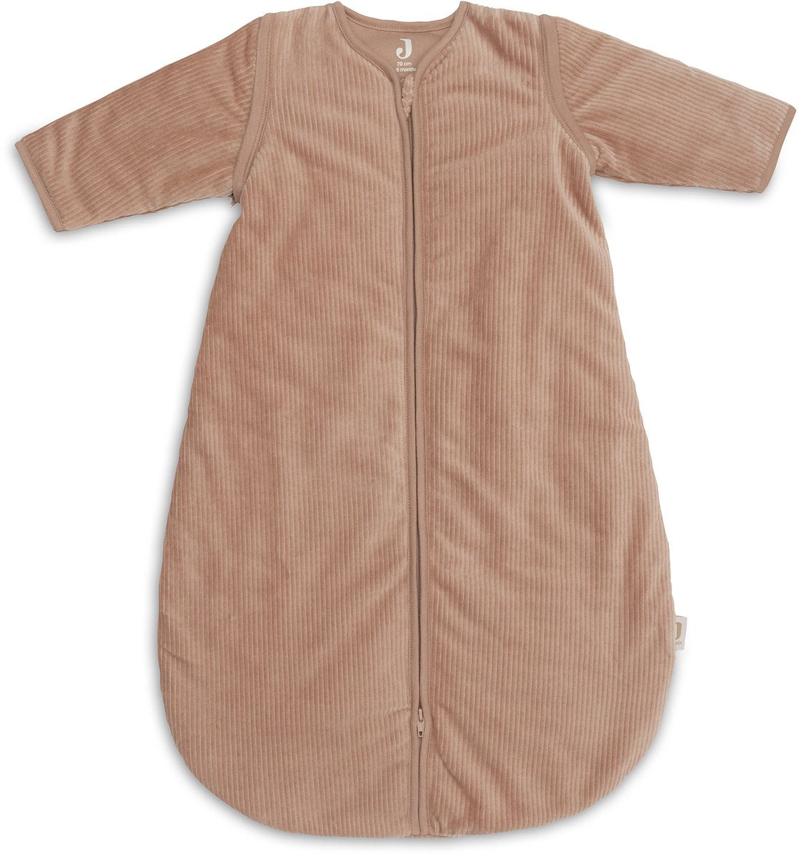 Saco de dormir Jollein con manga desmontable alrededor de 110 cm de canalé terra claro