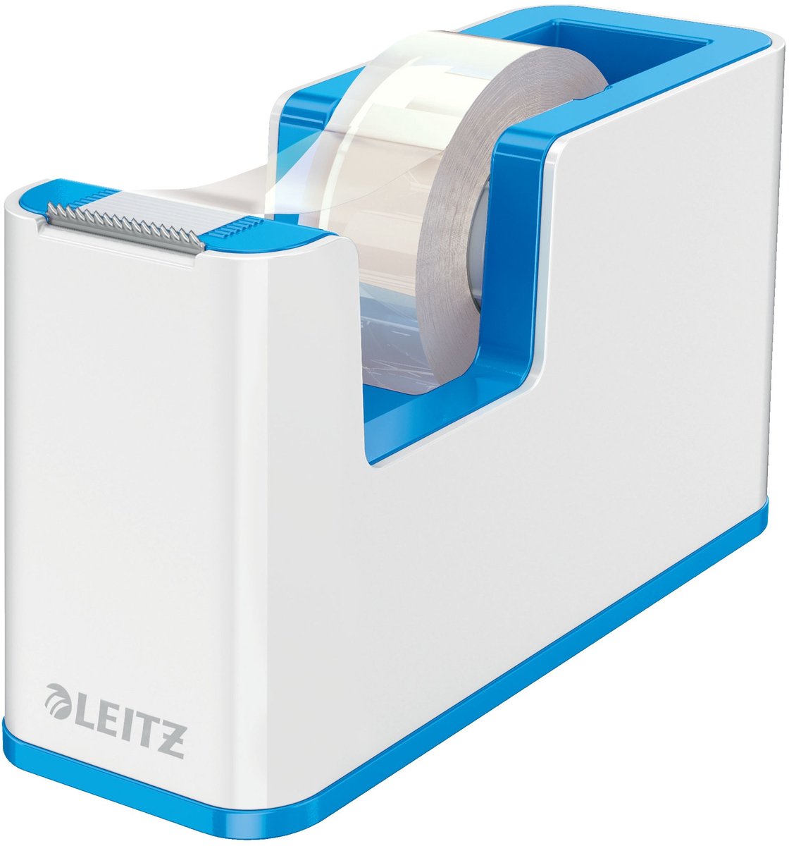 Leitz wow plakbandhouder - inclusief 1 rol plakband - blauw wit