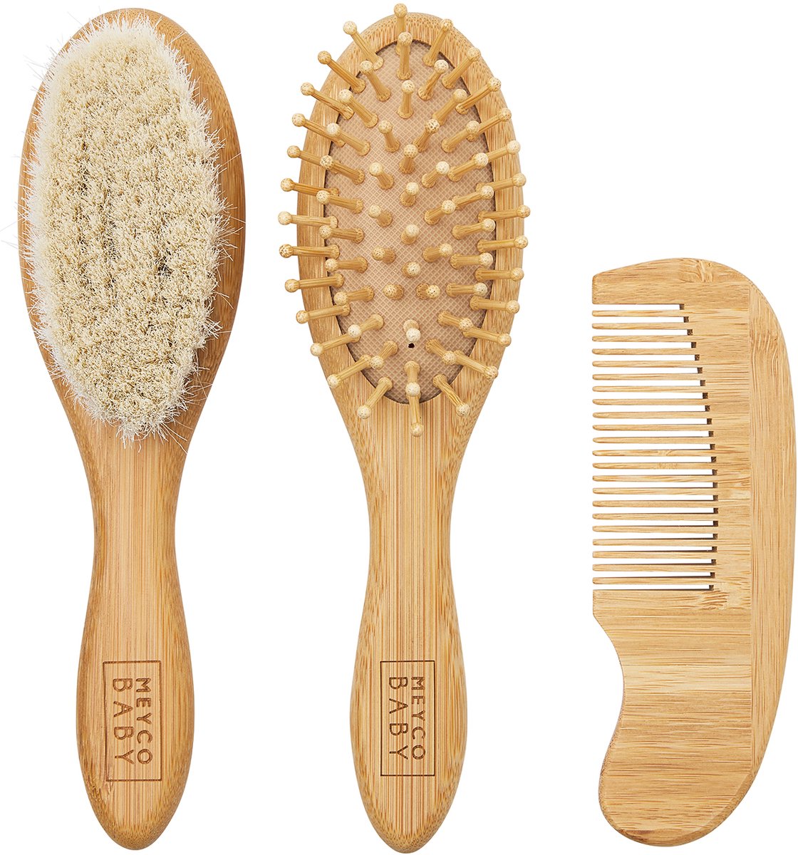 Set cappa Meyco Baby Uni - bambù - naturale - 3 pezzi