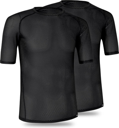 Gripgrab - confezione da 2 strati base a maniche corte in rete ultraleggera, maglietta intima estiva da bicicletta in poligiene - nero - uomo - taglia L