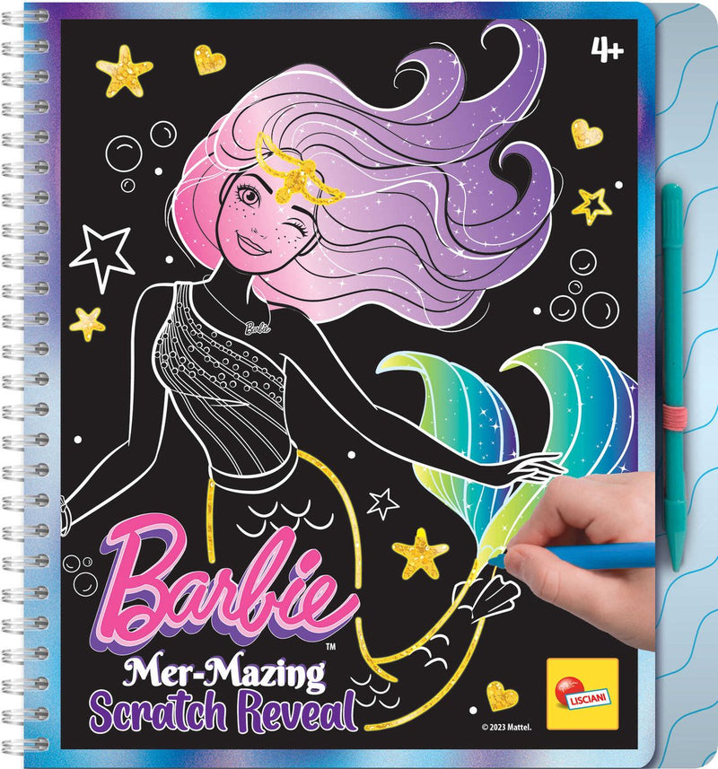 Lisciani Barbie Sketchbook Mer-Mazing Scratch rivela