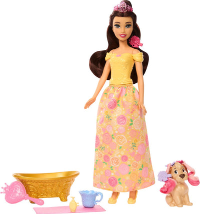 Bambola Disney principessa Bella con cagnolino giallo
