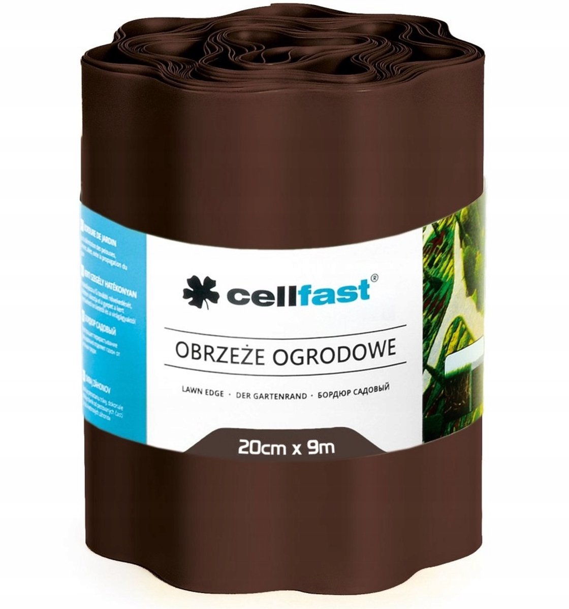 Cellfast serie - kunststof tuinrand - 20cm x 9m - bruin - waterdicht - flexibel
