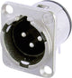 Neutrik nc3md-h conector xlr enchufe de brida, contactos en ángulo número de pines: 3 plata 1 pieza(s)