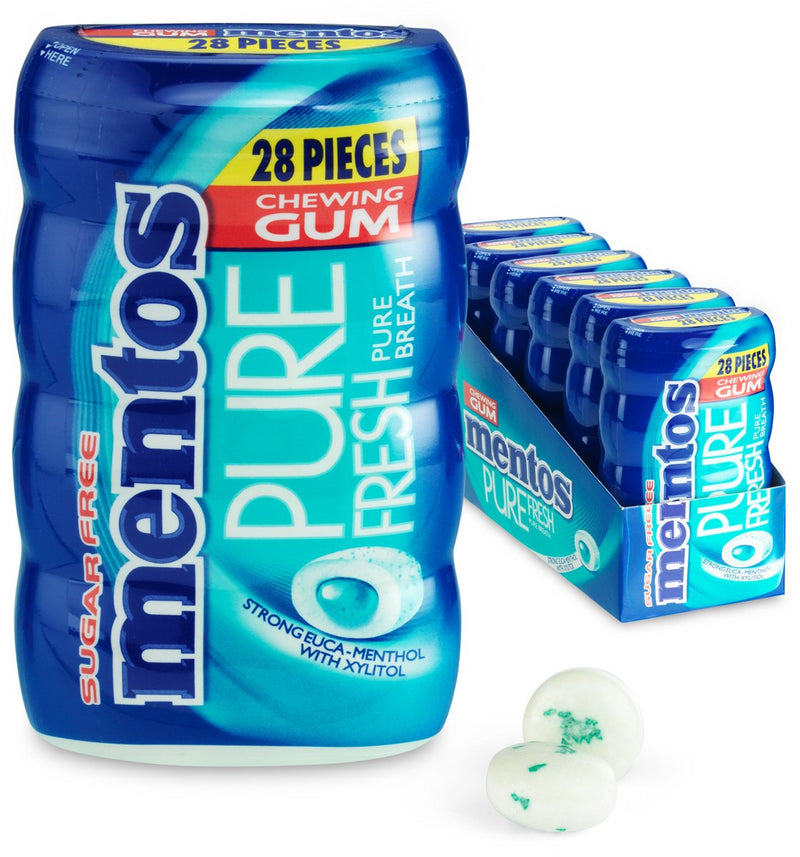 Mentos chicle fresco puro eucalipto-mentol - chicle - sin azúcar - 6x28 piezas