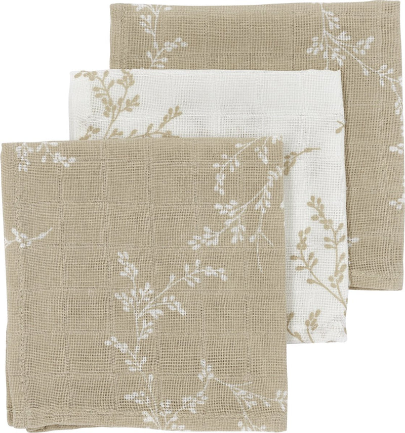 Toallitas bucales Meyco baby sucursales - paquete de 3 - hidrófilas - arena - 30x30cm