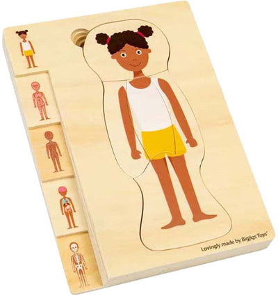 Bigjigs in legno anatomiepuzzel - ragazza, 26st.