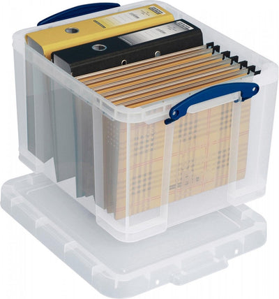 Really useful box storage box - storage box with lid 35 liters - transparent