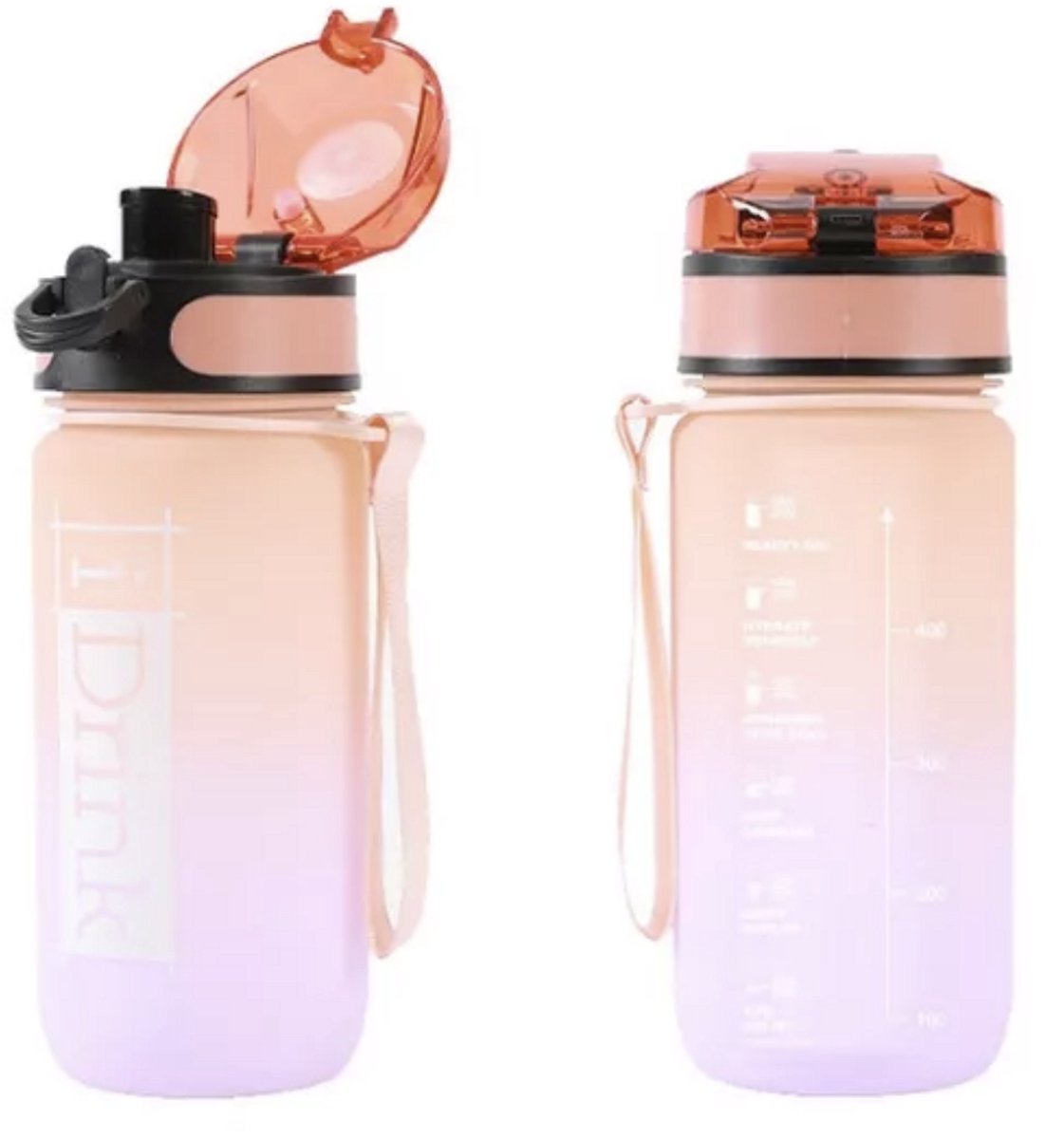 Itotal idrink botella tritan 500 ml naranja y lila biberón naranja y lila 7×7×19,5cm