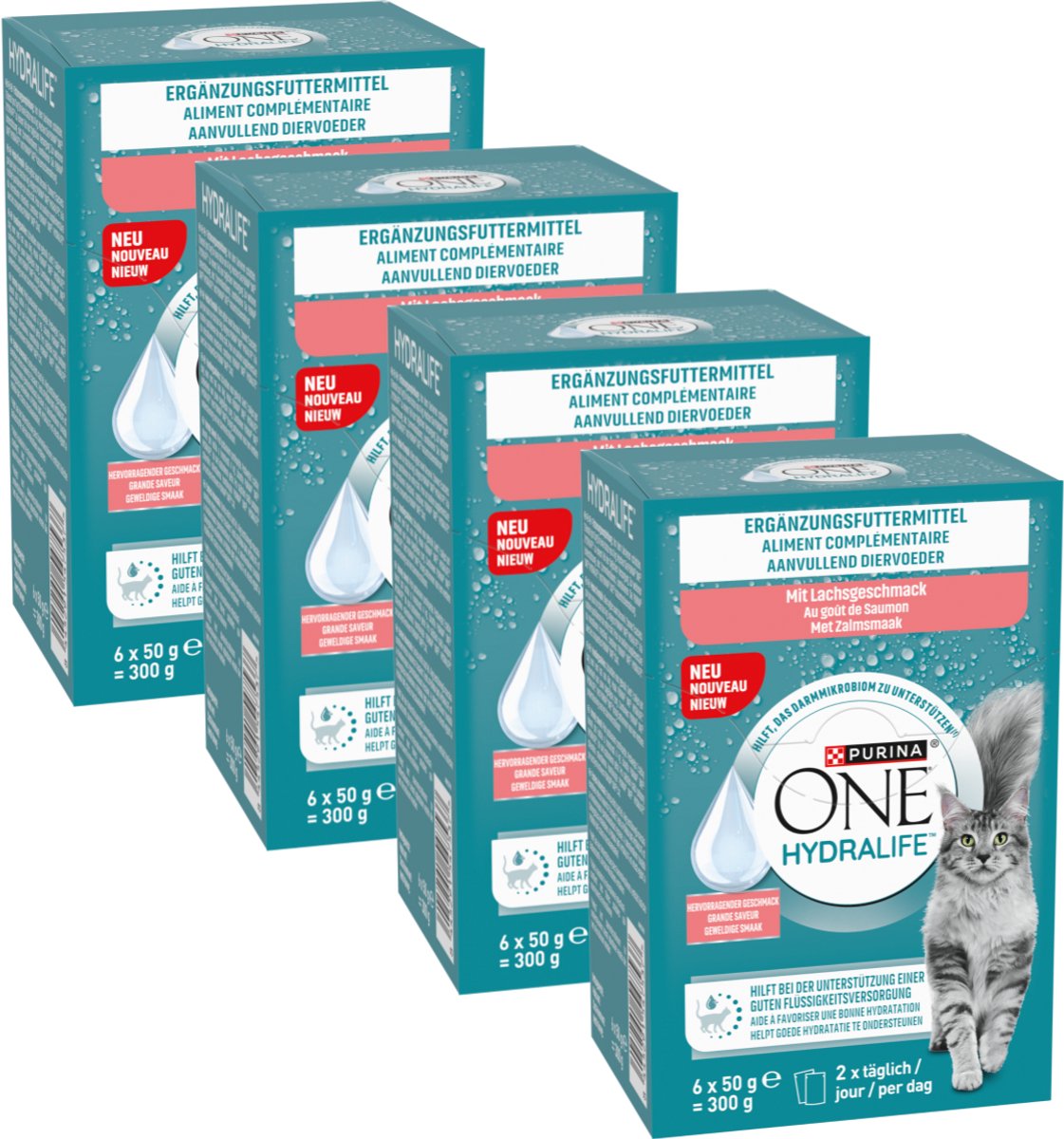 Purina one hydralife - cibo umido per gatti - salmone - 24 x 50 g