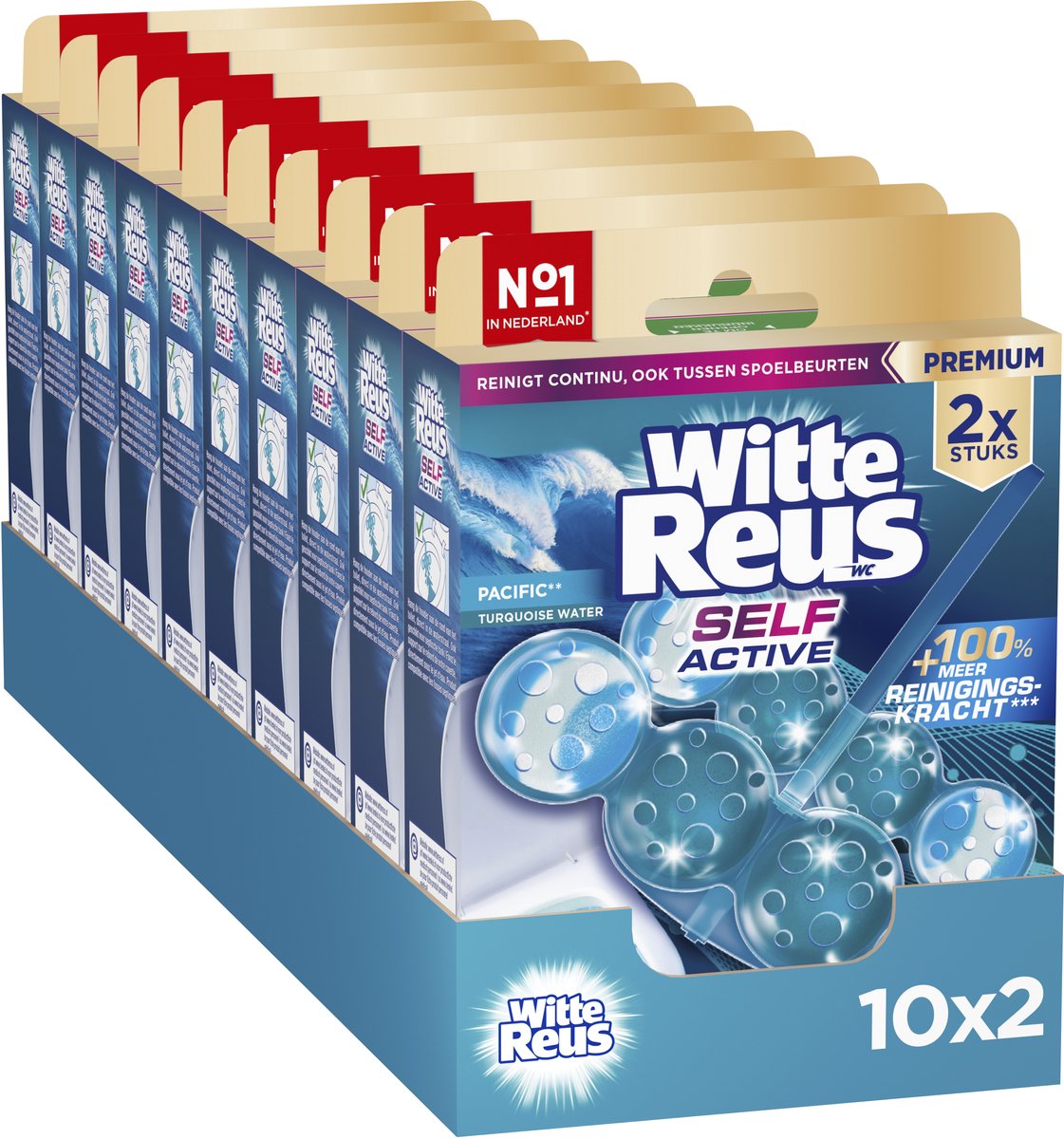 Blocco WC Witte Reus Self Active Pacific 100 g - blocchi WC - confezione risparmio - 2x10 pezzi