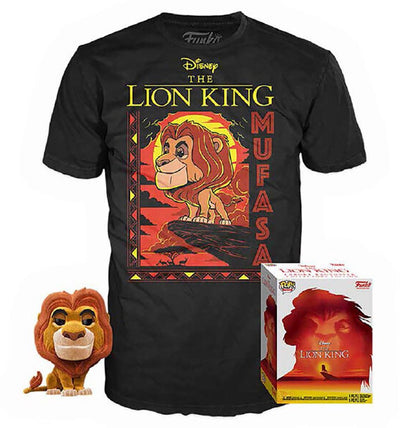 Funkopop! scatola per tee: disney il re leone - mufasa (taglia xl)