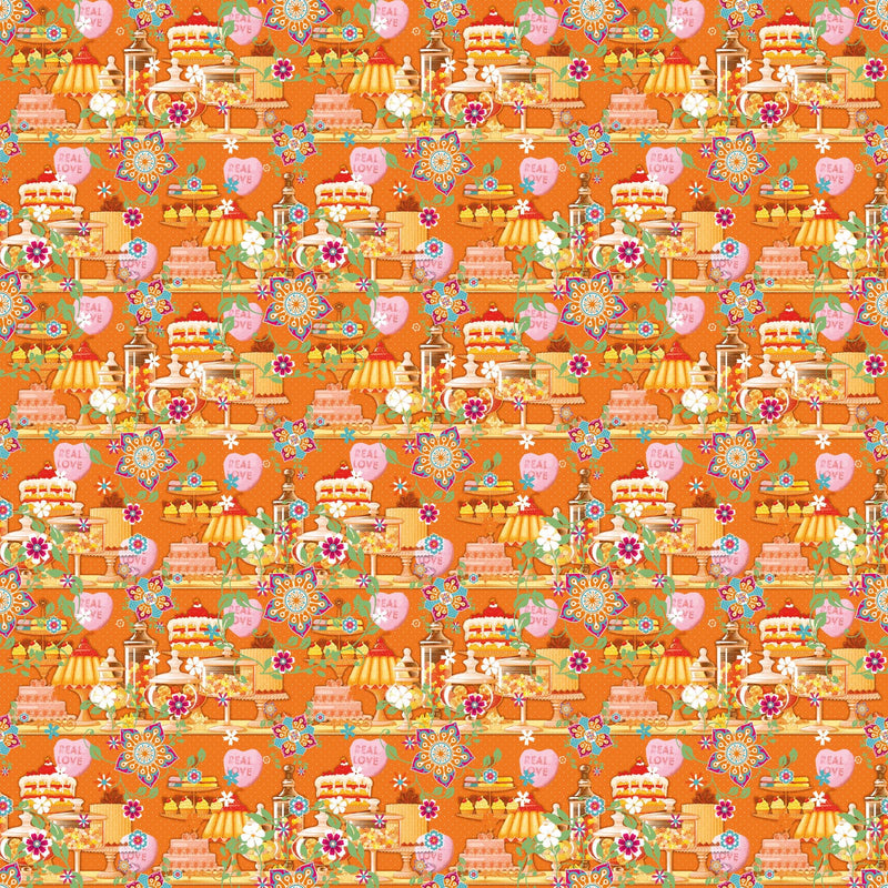 Vaessen creative • tela de algodón coco-ton 45x50cm pastel naranja tan lindo