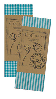 Vaessen creative • coco-ton katoen stof 45x50cm basic turkoois gestreept - afbeelding 2
