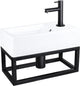 Set fontana Differnz force - 40x22x11,5 cm - rubinetto dritto - nero opaco - con portasciugamani - ceramica