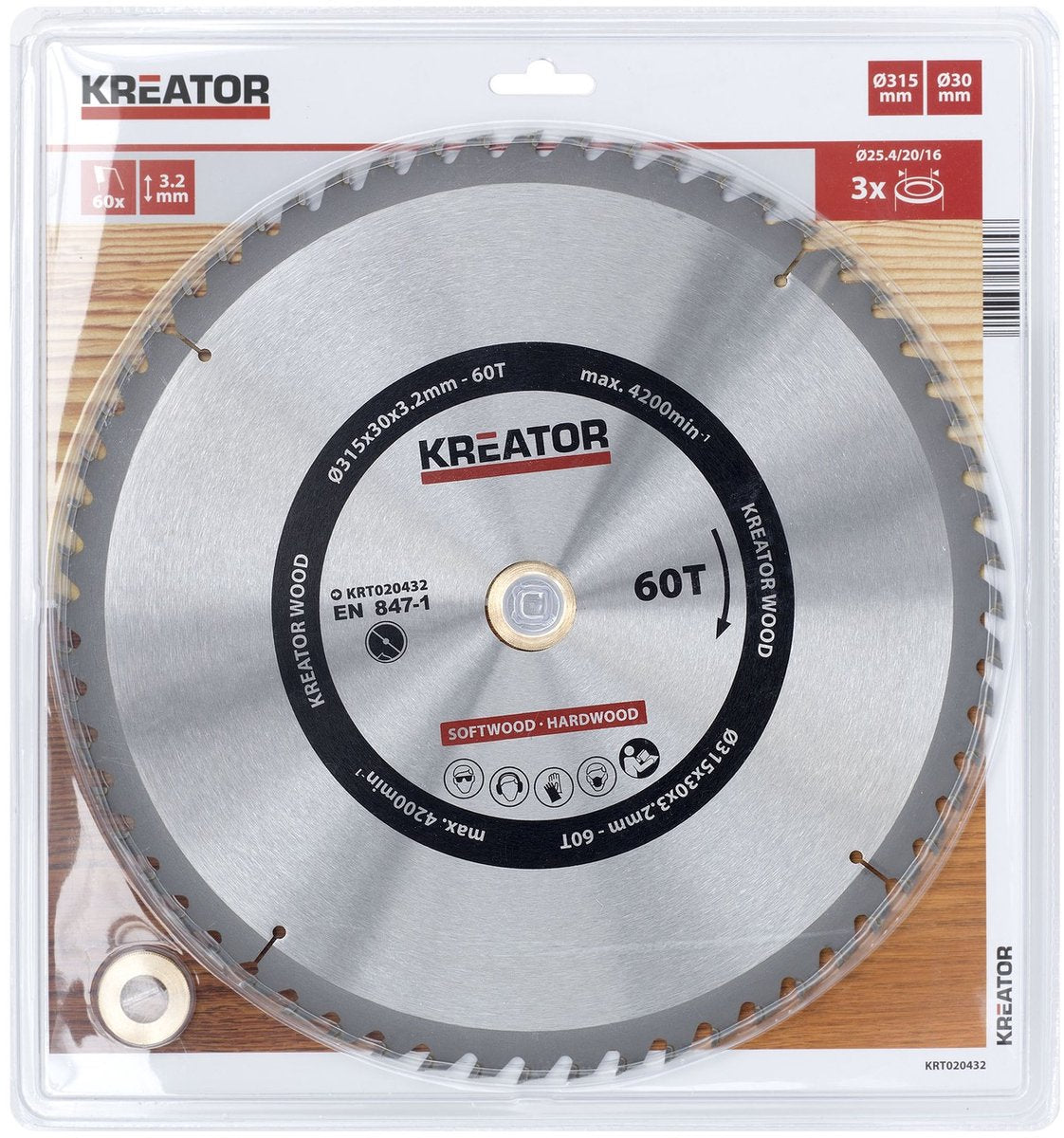 Lama per sega Kreator krt020432 legno - 315mm60t