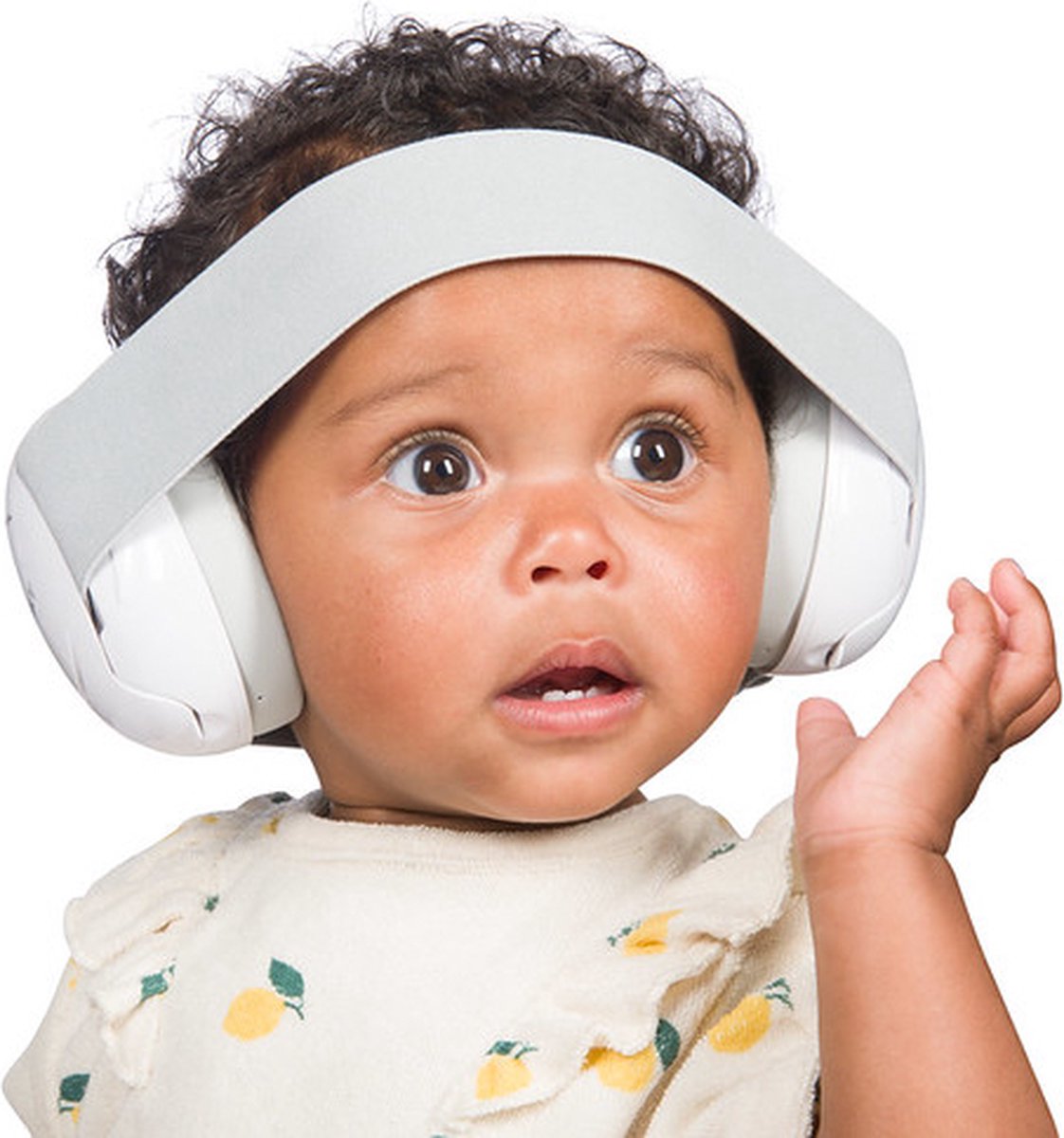 Dooky hearing protection baby - adjustable elastic headband - headphones for babies - 25db insulation - noise canceling headphones - lightweight earmuffs with storage bag - earmuffs for baby toddler 0-3 years - white