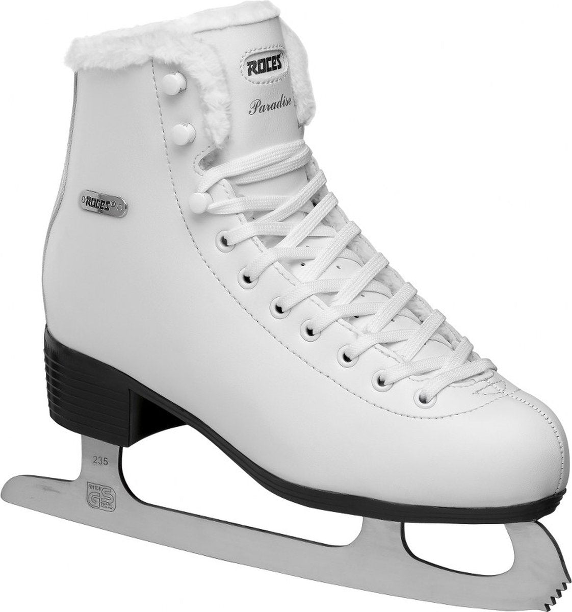 Roces – paradise eco fur – kunstschaatsen – schaatsen dames – wit – eco fur warmvoering klassieke stabiliteit – maat eu 39