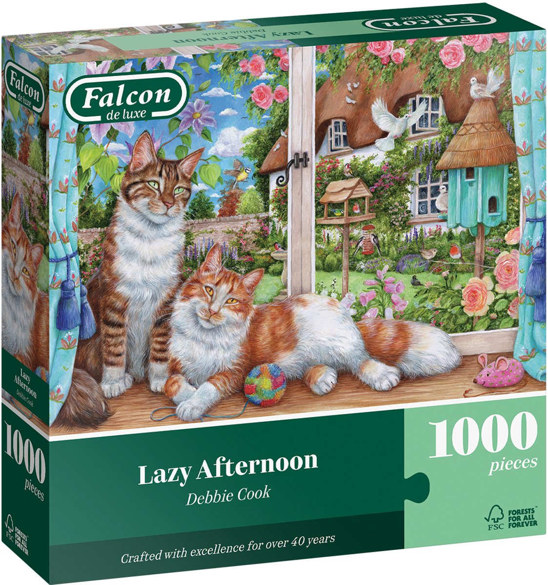 Falcon katten legpuzzel 1000 stukjes - lazy afternoon puzzel karton.