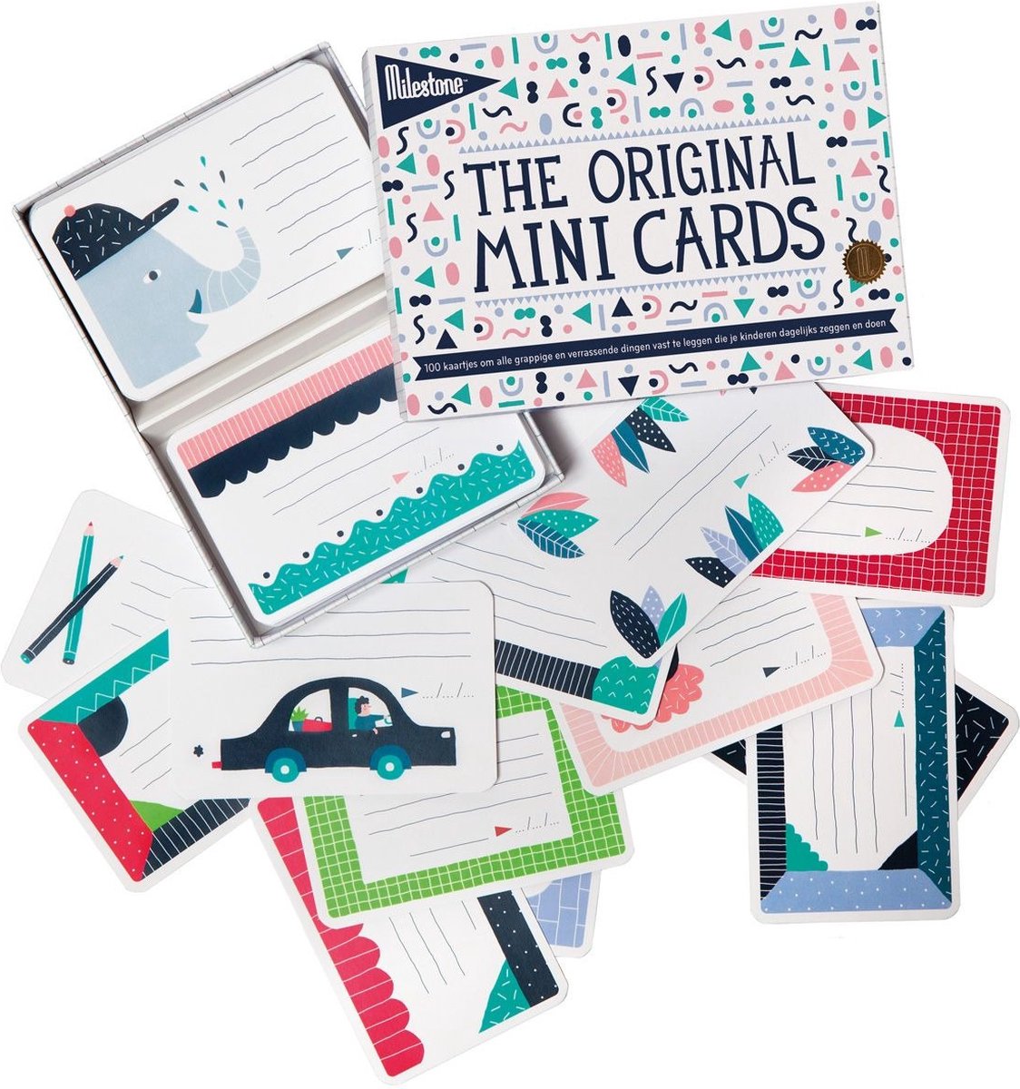 Caja de tarjetas de hito original mini (nl) 100 piezas