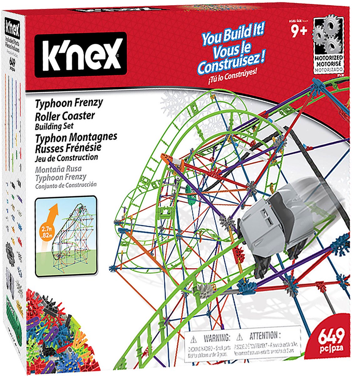 Montaña rusa frenética del tifón K'nex