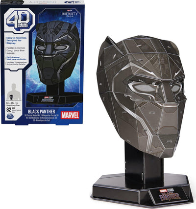 4D build marvel - pantera negra - rompecabezas 3D - 82 piezas - kit de construcción de cartón