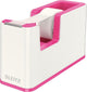 Soporte para cinta adhesiva Leitz wow - incluye 1 rollo de cinta adhesiva - rosa blanco