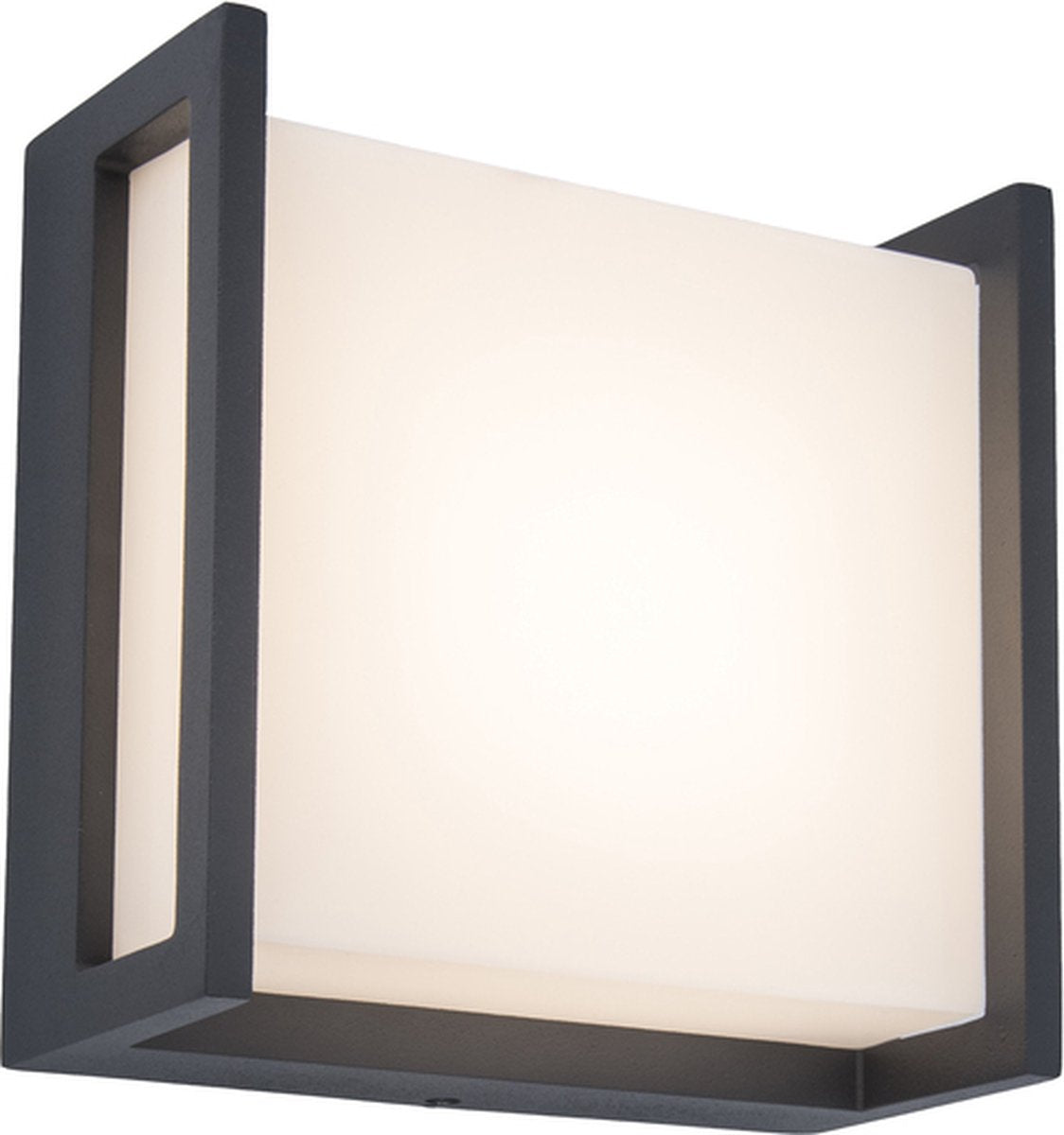 Lutec qubo - applique moderno da esterno - lampada in alluminio - LED - 650 lumen - luce bianca calda 3000k - grigio scuro