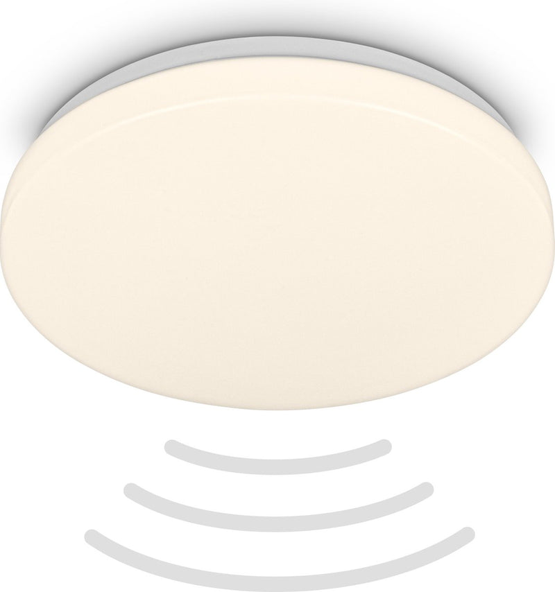 B.k.licht briloner - Lampada da bagno a LED - Illuminazione da bagno con rilevatore di movimento - Lampada da soffitto con luce bianca calda - ø27 x 6,5 cm