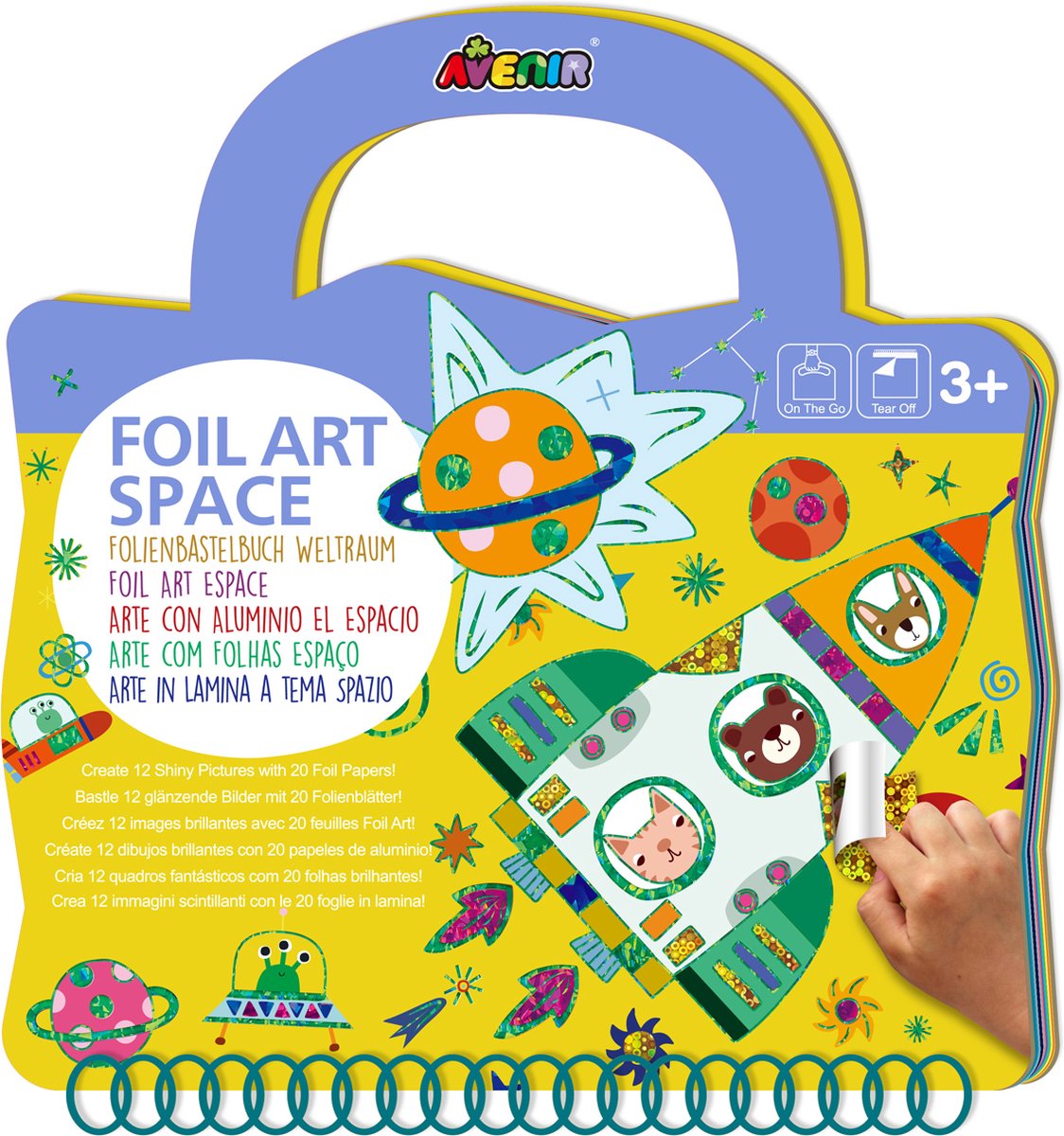 Avenir foliekunst - ruimte - 21x25x2cm - 12 pagina's en 10 foliepapieren - 3 jaar