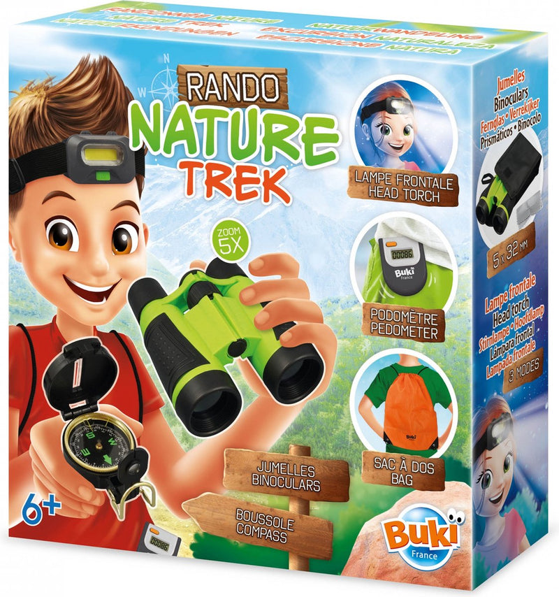 Buki france buki - naturaleza - descubre la naturaleza - listo para emprender una aventura en la naturaleza - binoculares, brújula, linterna frontal, podómetro
