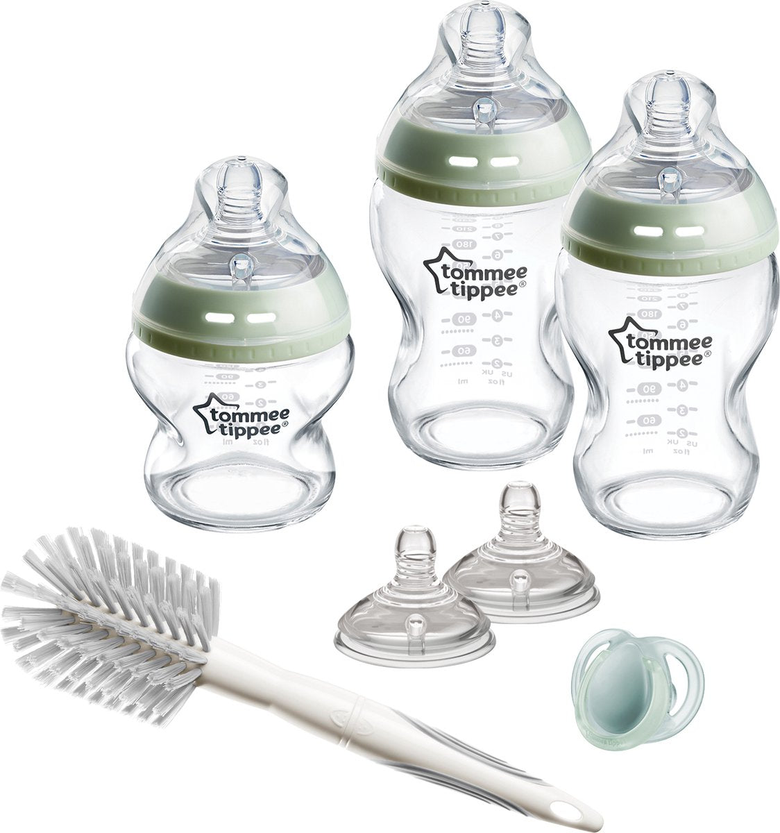 Set iniziale per biberon in vetro Tommee Tippee Natural Start - Biberon da 150 ml e 250 ml per neonati dai 0 mesi in su