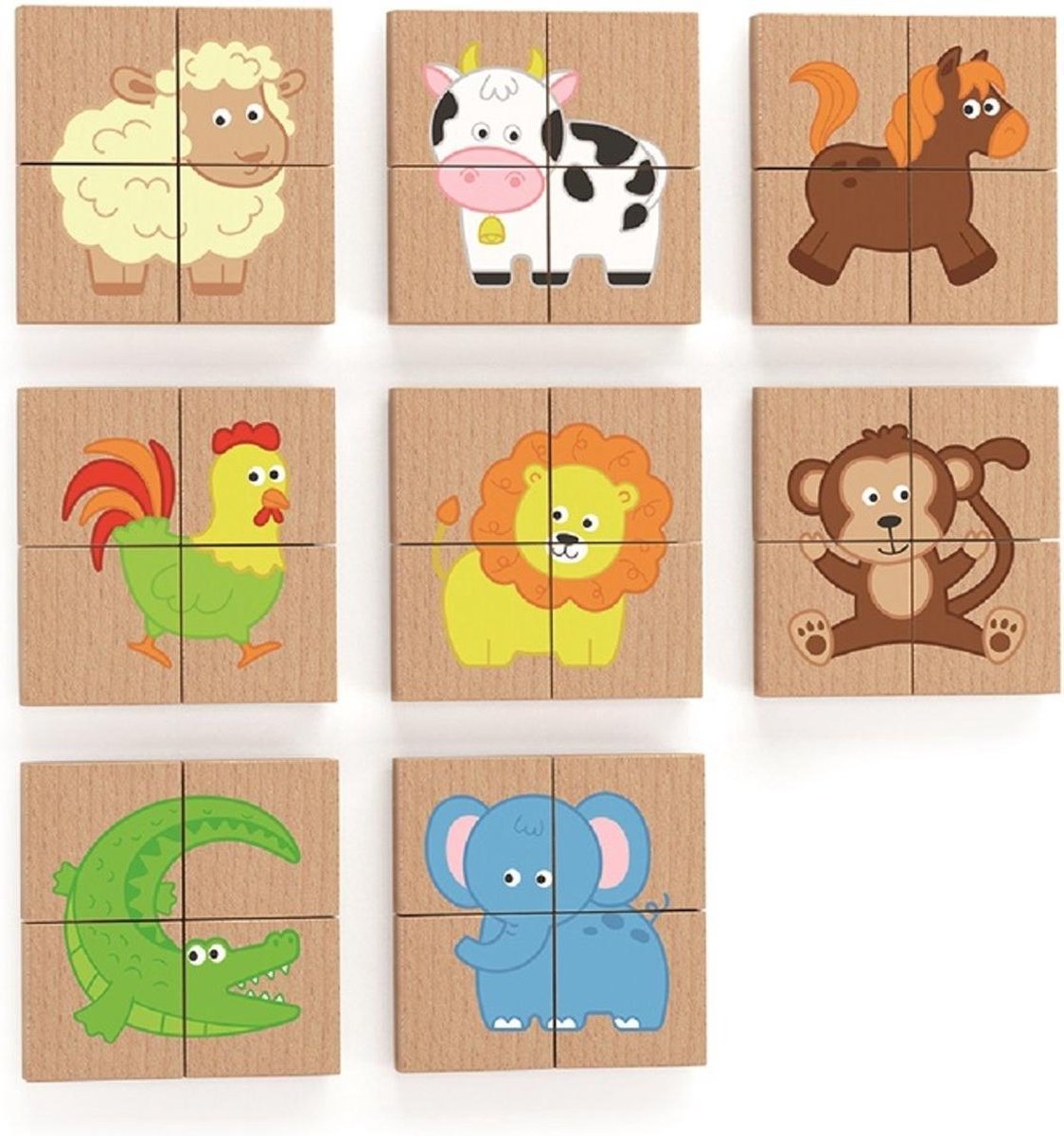 Vigatoys viga giocattoli puzzle magnetico animali junior in legno 32 pezzi