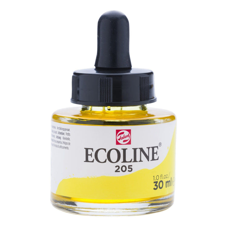 Ecoline • vloeibare waterverf fles 30ml citroengeel (primair) 205