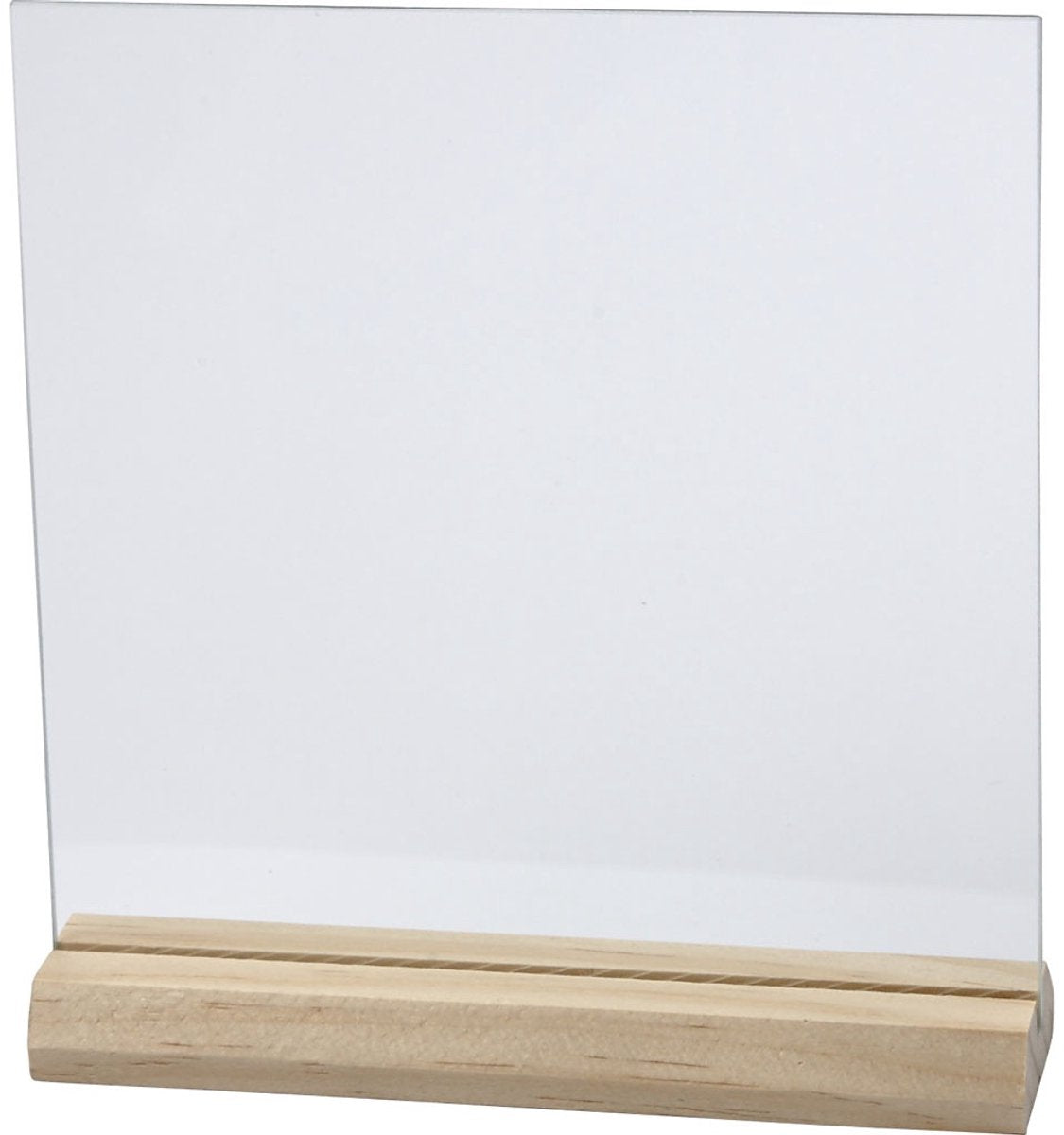 Creativ company plato de vidrio con base de madera, tamaño 15,5x15,5 cm, espesor 28 mm, 10 juegos 1 caja