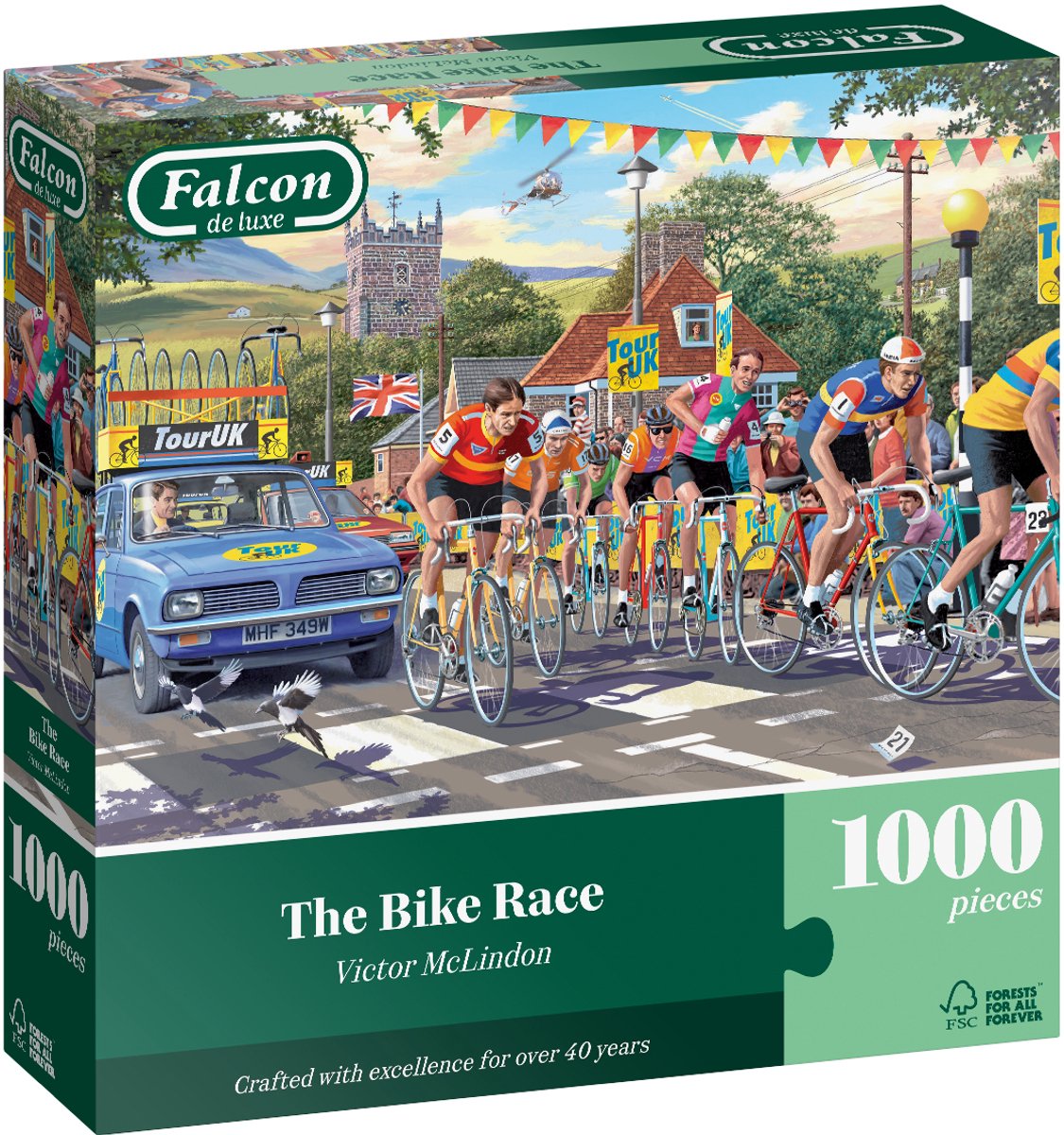 Falcon Jigsaw Puzzle The Bike Race Puzzle paesaggistico da 1000 pezzi.