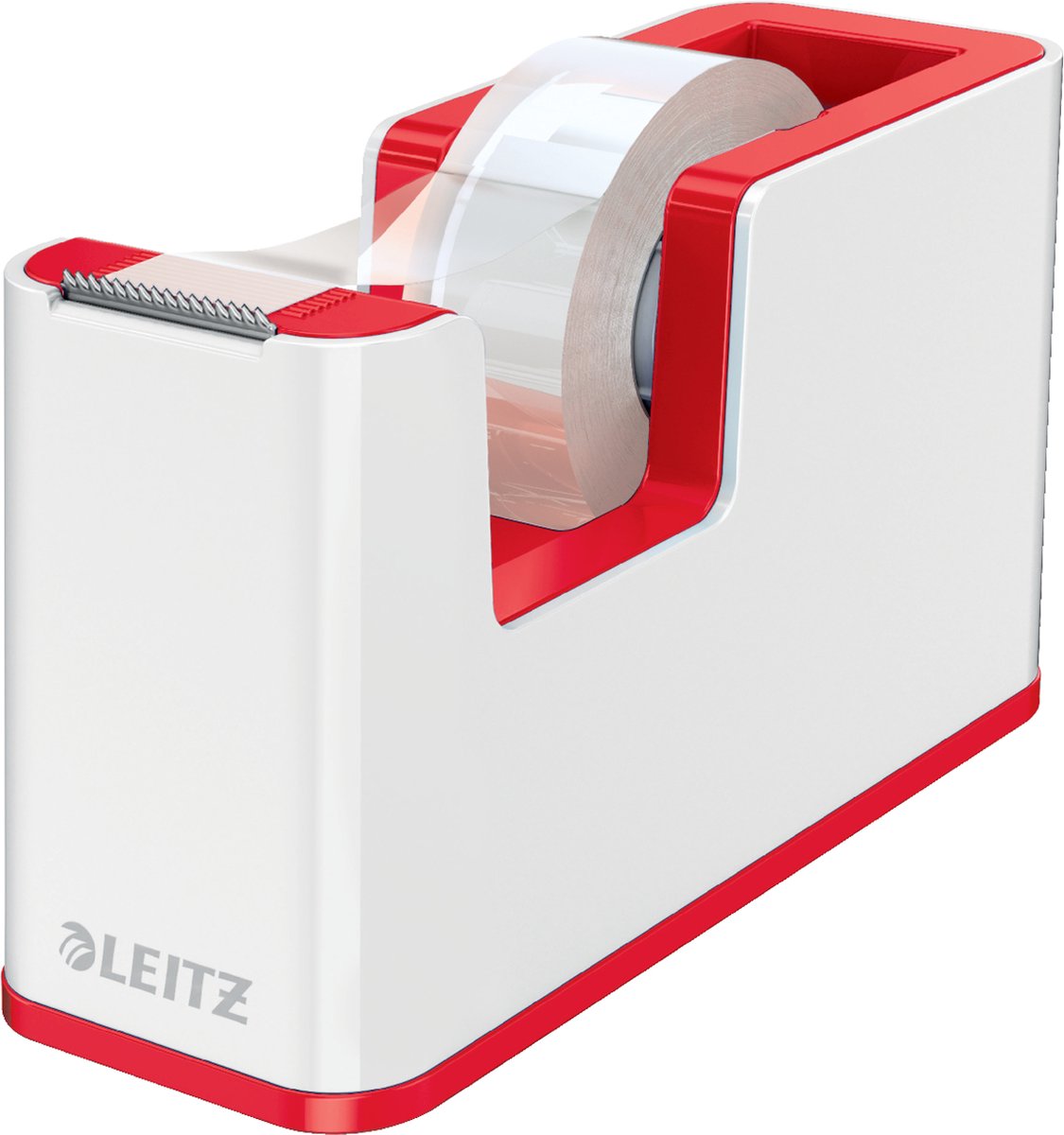 Leitz wow plakbandhouder - inclusief 1 rol plakband - rood wit