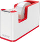 Leitz wow plakbandhouder - inclusief 1 rol plakband - rood wit