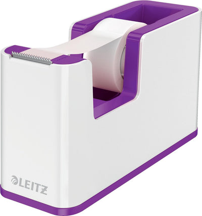 Porta nastro adesivo Leitz wow - incluso 1 rotolo di nastro adesivo - bianco viola