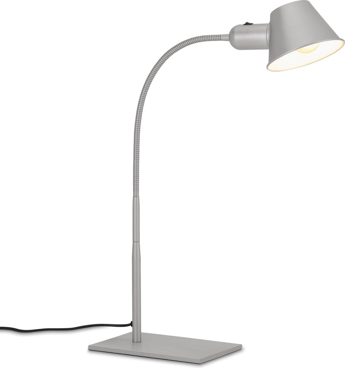 Briloner leuchten - tafellamp flexibel, tafellamp verstelbaar, bureaulamp tuimelschakelaar, 1x e27 fitting max. 10 watt, incl. snoer, chroom mat, 65 cm