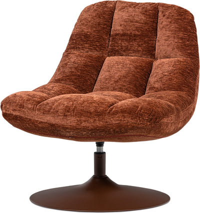 Poltroncina girevole Woood elvi - struttura ciniglia - marrone ruggine - 81x73x84