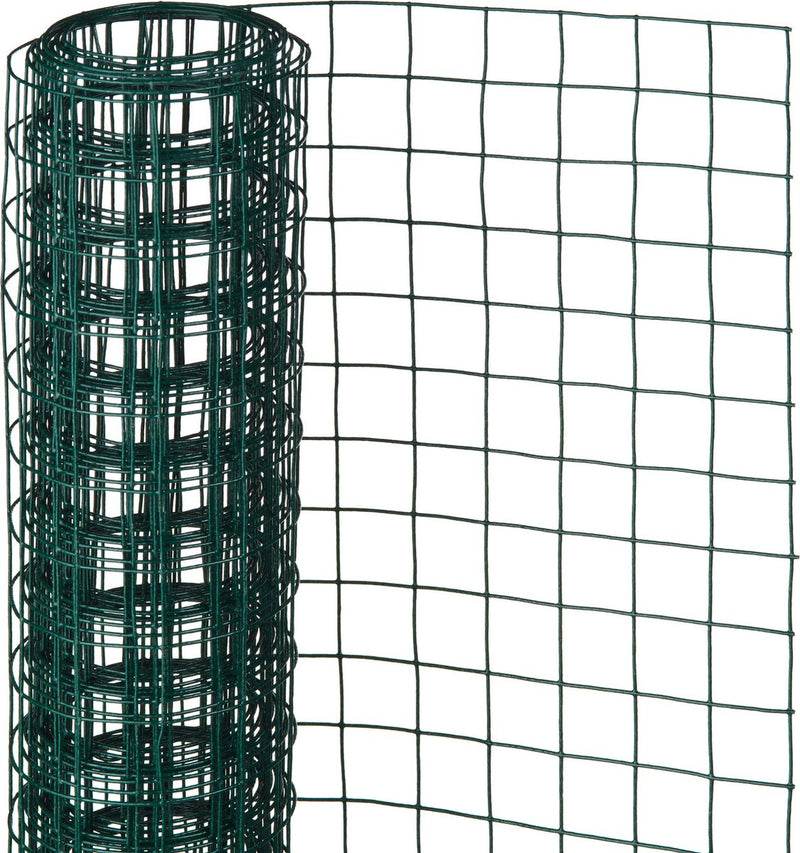 Natura - rete in acciaio zincato - 5 x 1,50 m - verde - maglia 12,7 mm