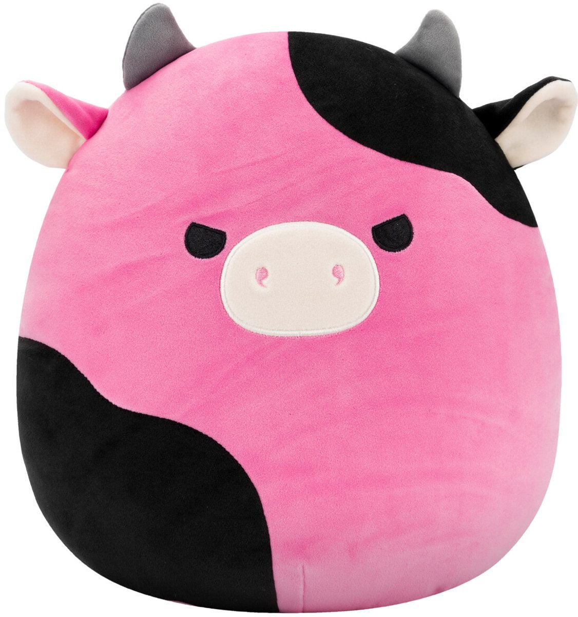 Peluche tenero Squishmallows - mucca nera e rosa, 30 cm