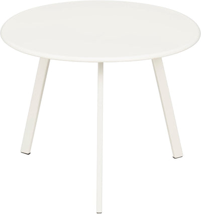 Mica decorations seatle bijzettafel voor buiten - salontafel rond - plantentafel en koffietafel - h30 x ø38 cm - metaal - wit